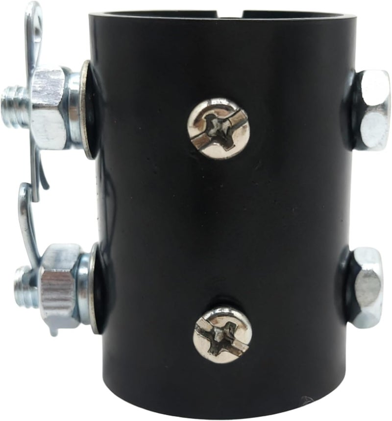 FEHEED Black Ceiling Fan Downrod Coupler with Open-Slot Design,1.26" Outer Diameter & 1.8" Length & 2mm Thickness, Fits Various Non-Threaded Ceiling Fan Rods of 1" OD, Includes Secure 2 Safety Clips - Image 1